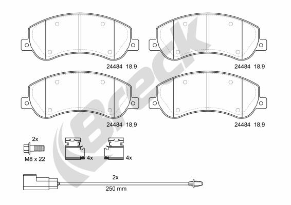 Placute frana BRECK 24484 00 703 10
